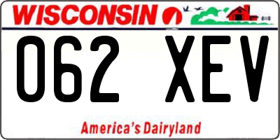 WI license plate 062XEV