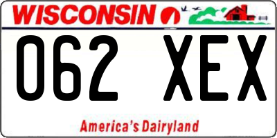 WI license plate 062XEX