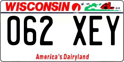 WI license plate 062XEY