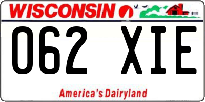WI license plate 062XIE