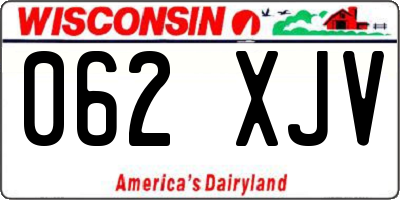 WI license plate 062XJV