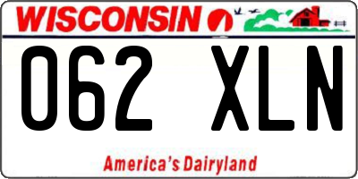 WI license plate 062XLN