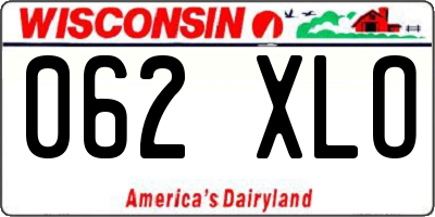 WI license plate 062XLO