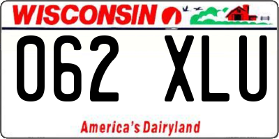 WI license plate 062XLU