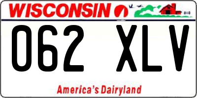 WI license plate 062XLV