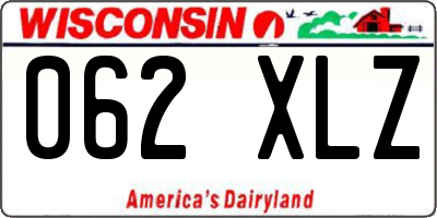 WI license plate 062XLZ