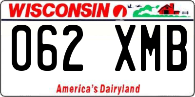 WI license plate 062XMB