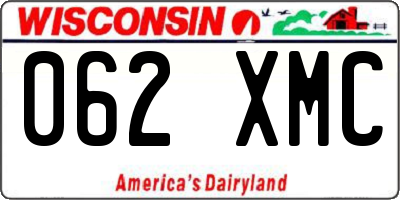 WI license plate 062XMC