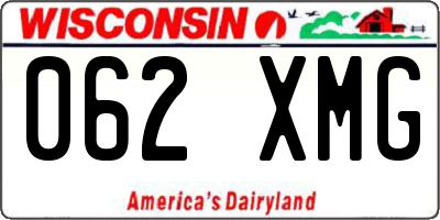 WI license plate 062XMG