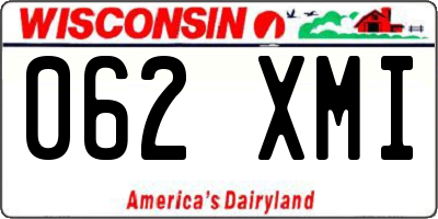 WI license plate 062XMI