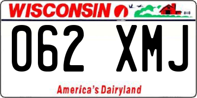 WI license plate 062XMJ
