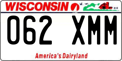 WI license plate 062XMM