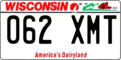 WI license plate 062XMT