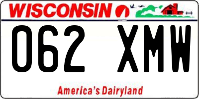 WI license plate 062XMW