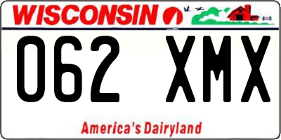 WI license plate 062XMX