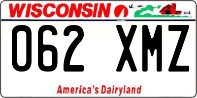 WI license plate 062XMZ
