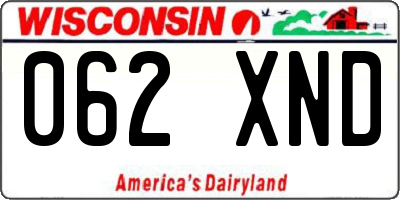WI license plate 062XND