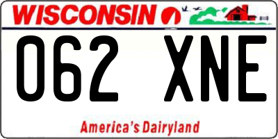 WI license plate 062XNE