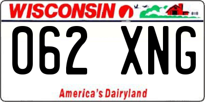 WI license plate 062XNG