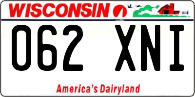 WI license plate 062XNI