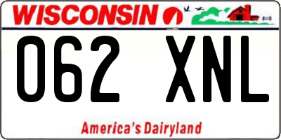 WI license plate 062XNL