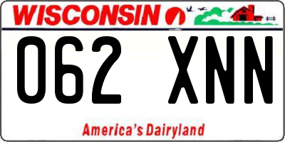 WI license plate 062XNN
