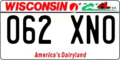 WI license plate 062XNO
