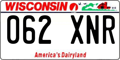 WI license plate 062XNR