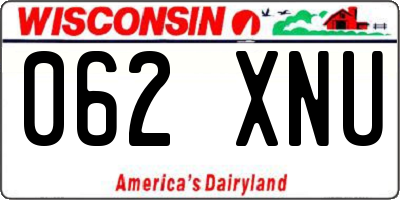 WI license plate 062XNU