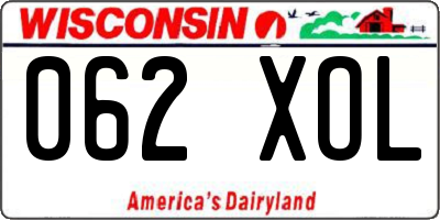 WI license plate 062XOL
