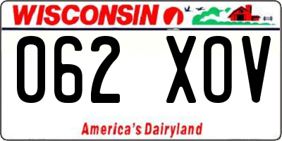WI license plate 062XOV