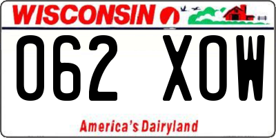 WI license plate 062XOW