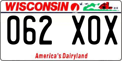 WI license plate 062XOX