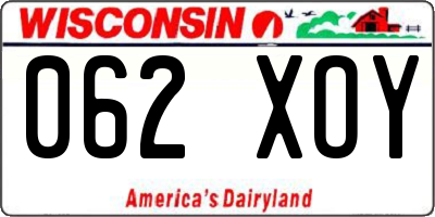 WI license plate 062XOY