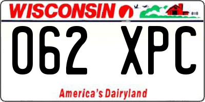WI license plate 062XPC