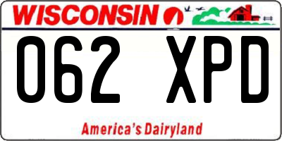 WI license plate 062XPD