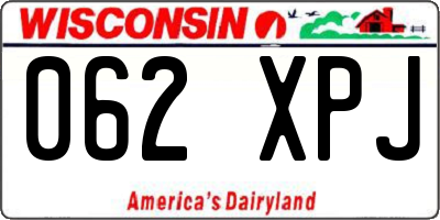 WI license plate 062XPJ