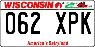 WI license plate 062XPK