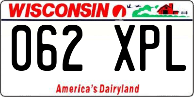 WI license plate 062XPL