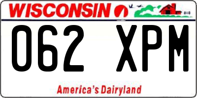 WI license plate 062XPM