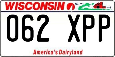 WI license plate 062XPP