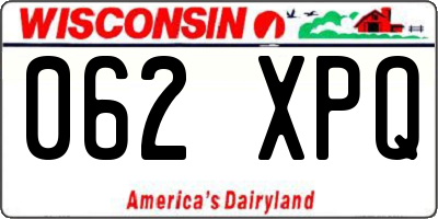 WI license plate 062XPQ