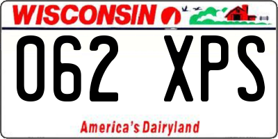 WI license plate 062XPS