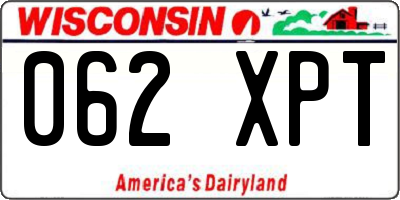 WI license plate 062XPT
