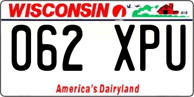 WI license plate 062XPU
