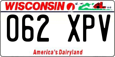 WI license plate 062XPV