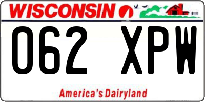 WI license plate 062XPW