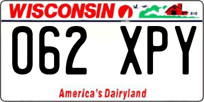 WI license plate 062XPY