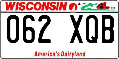 WI license plate 062XQB