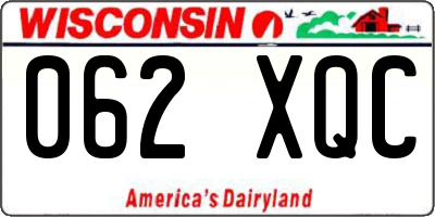 WI license plate 062XQC